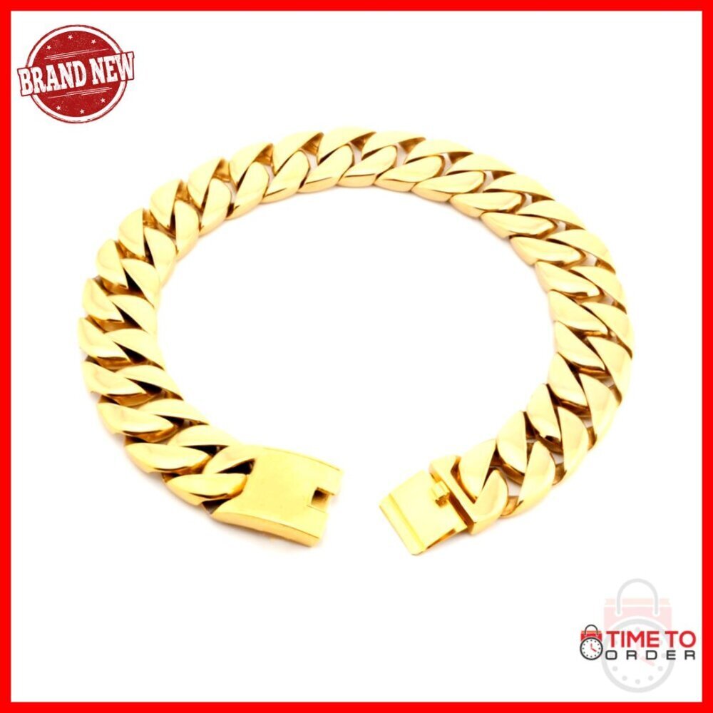 Chunky Gold Chain Necklace Heavy 316L Surgical Steel Waterproof Unisex